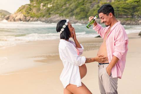 Ensaio gestante nascer do sol Prainha Rio de janeiro Elizabeth'