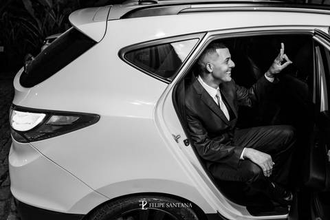 foto do noivo chegando no casamento fotografo felipe Santana '