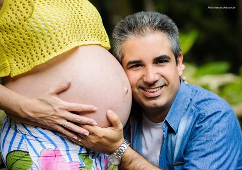 pai super feliz com a chegada do bebe foto felipe santana'