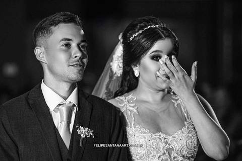 foto da noiva emocionada'