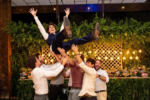 foto dos padrinhos com o noivo fotografo felipe santana'