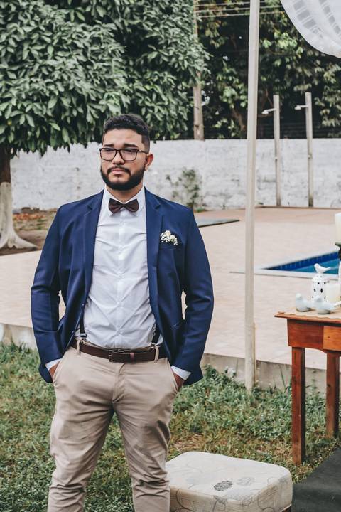 fotografia do noivo em casamento em são luís'