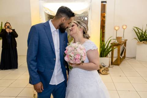 Chegada dos noivos na festa'