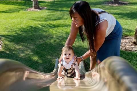 aniversario 01 ano tema bosque brincando no parquinho'