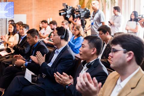 Auditório da Belagrícola recebe jornalistas para coletiva de imprensa, o registro é do fotógrafo de eventos corporativo Roberto Custódio de Londrina-Pr.'