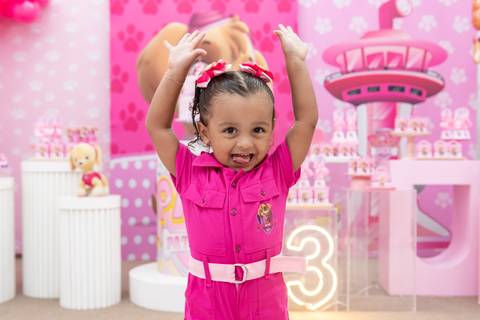 Fotos de aniversário infantil com tema Patrulha Canina Skye'