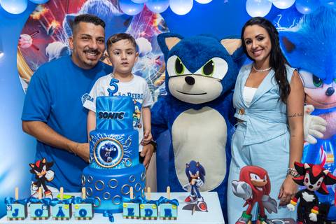 Decoração completa de festa infantil do Sonic para menino'