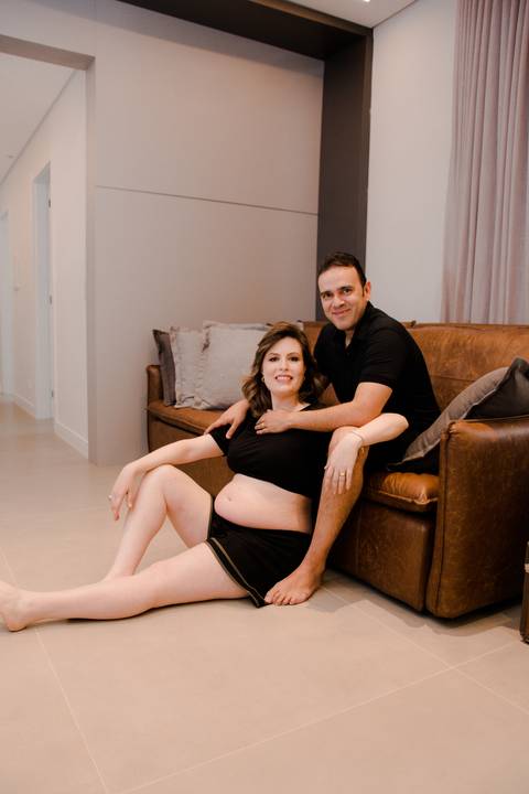 ensaio gestante em casa'