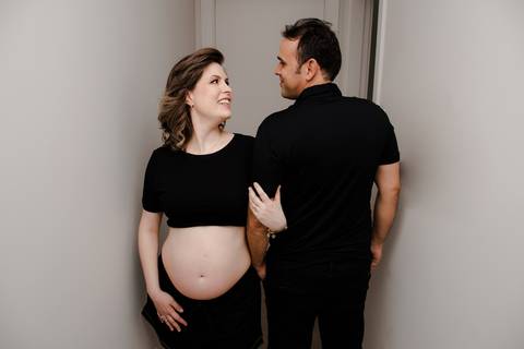 ensaio gestante em casa'