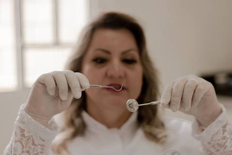 foto criativa dentista'