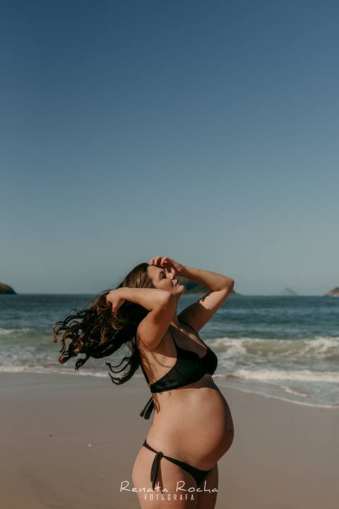 ensaio gestante lifestyle externo praia de camboinhas niteroi amanhecer '