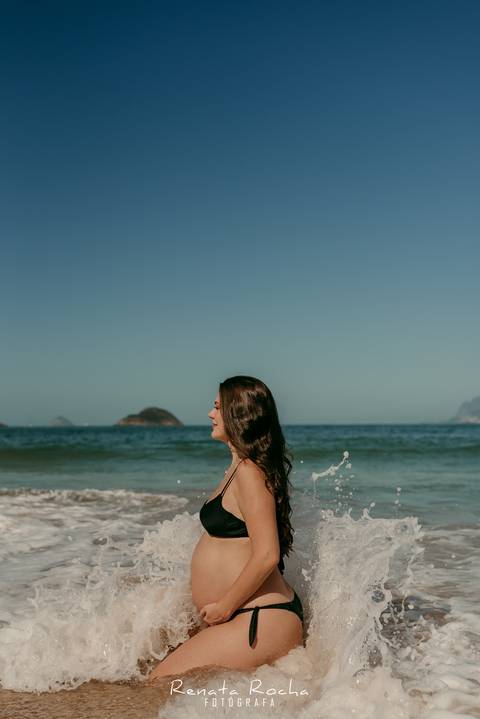ensaio gestante lifestyle externo praia de camboinhas niteroi amanhecer '