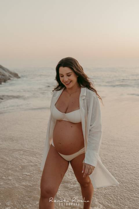 ensaio gestante por do sol praia do sossego niteroi'