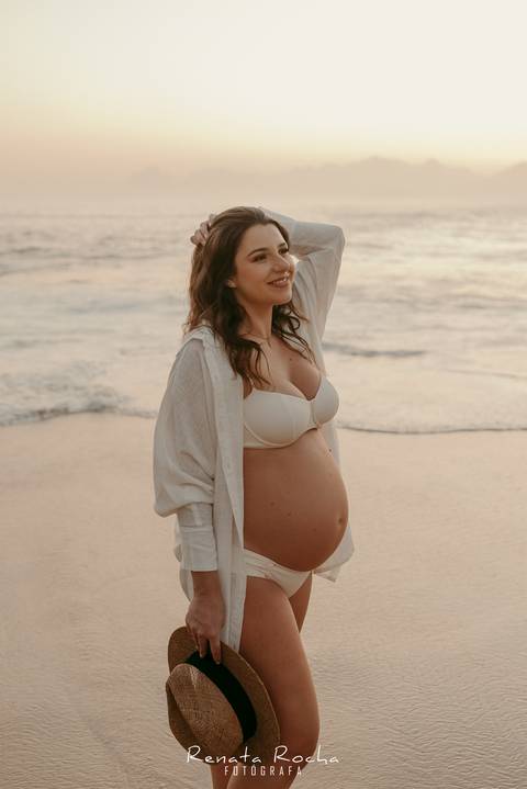 ensaio gestante por do sol praia do sossego niteroi'