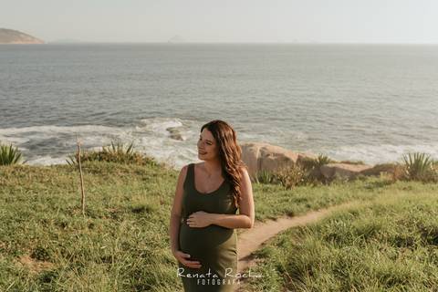 ensaio gestante por do sol praia do sossego niteroi'