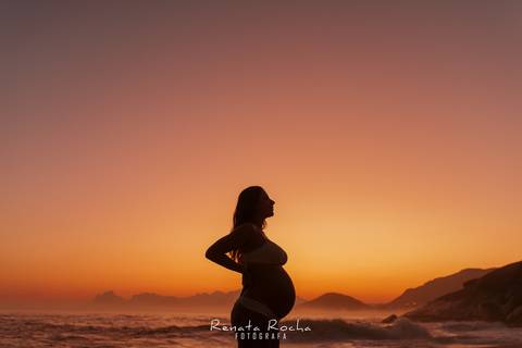 ensaio gestante por do sol praia do sossego niteroi'