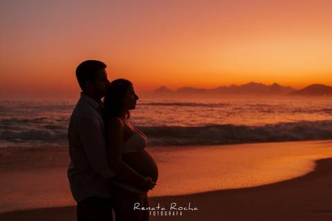 ensaio gestante por do sol praia do sossego niteroi'