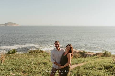 ensaio gestante por do sol praia do sossego niteroi'