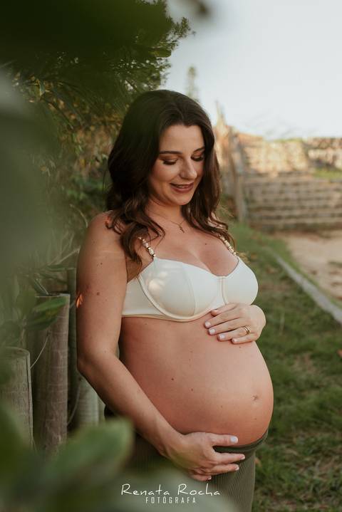 ensaio gestante por do sol praia do sossego niteroi'