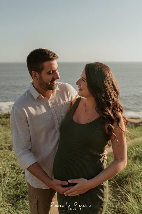 ensaio gestante por do sol praia do sossego niteroi'