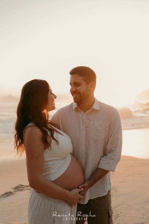 ensaio gestante por do sol praia do sossego niteroi'
