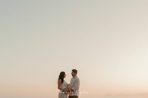 ensaio gestante por do sol praia do sossego niteroi'