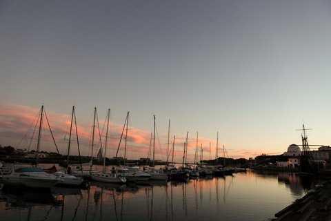 Por do Sol com barcos - Vila do Conde'