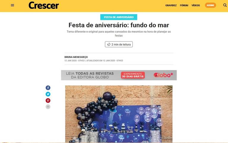 Festa de aniversario Fundo do Mar