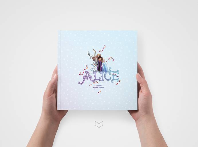 album fotografico capa grafica tema frozen 2