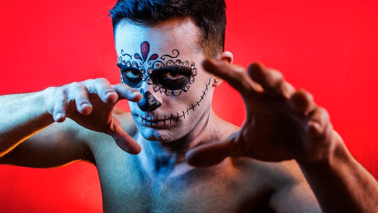 maquillaje de catrina, catrina mexicana, sesión de fotos en rosario, sesiones de fotos, book de fotos, body painting, estudio fotográfico, maquillaje artístico, catrinas, 