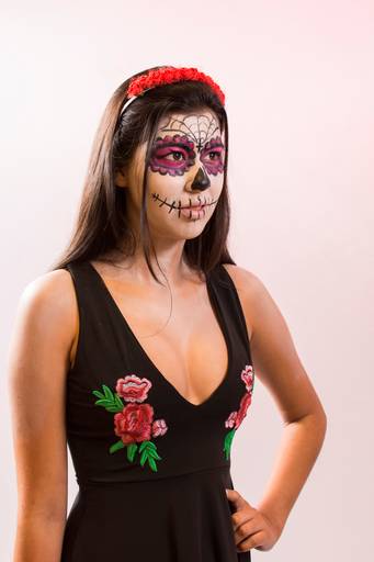 maquillaje de catrina, catrina mexicana, sesión de fotos en rosario, sesiones de fotos, book de fotos, body painting, estudio fotográfico, maquillaje artístico, catrinas, 