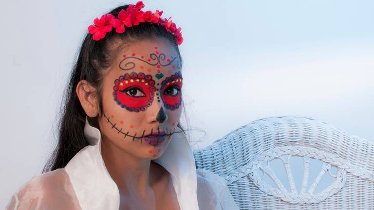 maquillaje de catrina, catrina mexicana, sesión de fotos en rosario, sesiones de fotos, book de fotos, body painting, estudio fotográfico, maquillaje artístico, catrinas, 