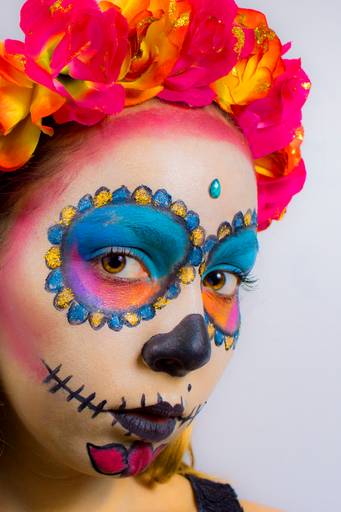 maquillaje de catrina, catrina mexicana, sesión de fotos en rosario, sesiones de fotos, book de fotos, body painting, estudio fotográfico, maquillaje artístico, catrinas, 