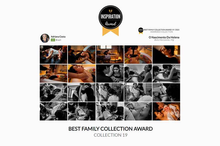 Adriana Costa recebeu um prêmio pelo Best Family Awards Collection 19 da Inspiration Family Awards pela bela história do nascimento da filha de um casal de médicos