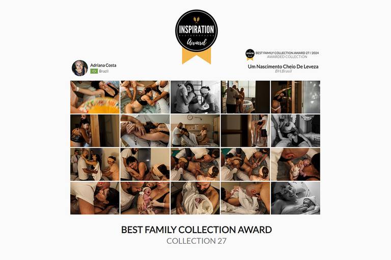 A Inspiration Family Awards no Best Family Collection 27 premiou Adriana Costa pela  história de um parto natural realizado com leveza