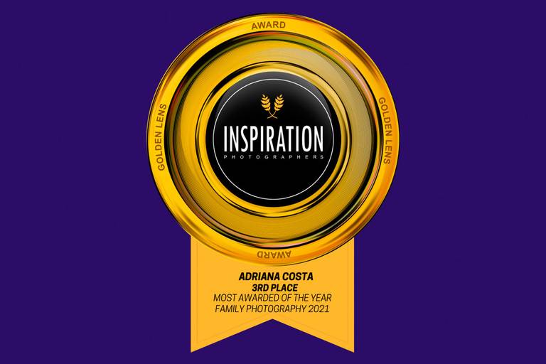 Premiação de Adriana Costa pelo terceiro lugar como melhor fotografa do ano pelo Golden Lens Award 2021 da Inspiration Photographers