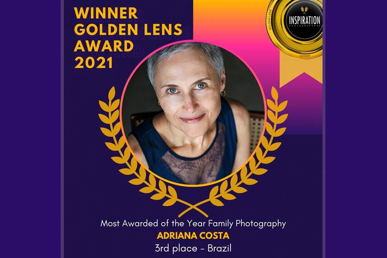 Adriana Costa recebeu o terceiro lugar como melhor fotografa do ano pelo Golden Lens Award 2021 da Inspiration Photographers