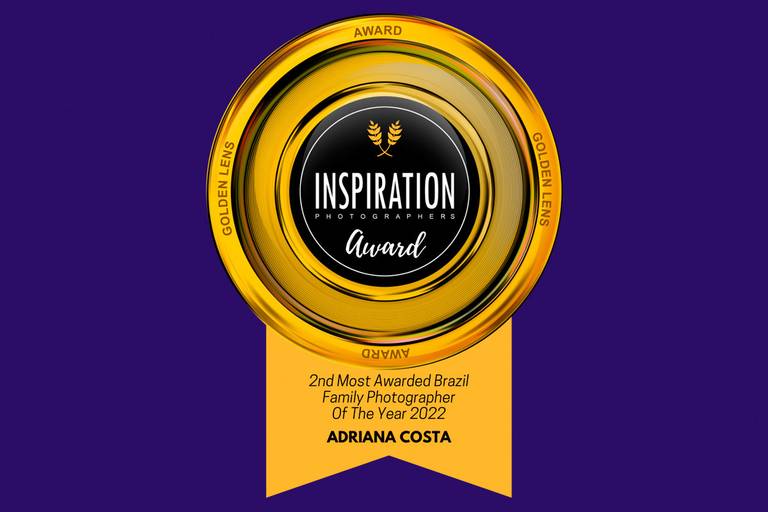 Premiação de Adriana Costa pelo segundo lugar como melhor fotografa do ano no Brasil pelo Golden Lens Award 2022 da Inspiration Photographers