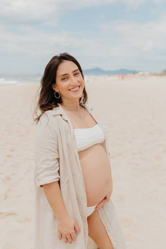 ensaio gestante clean na praia