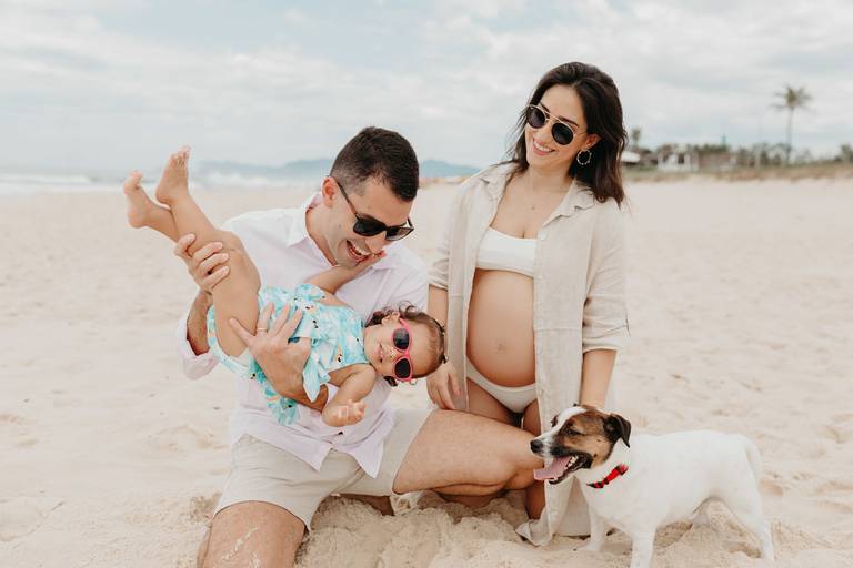 ensaio gestante com filho e pet