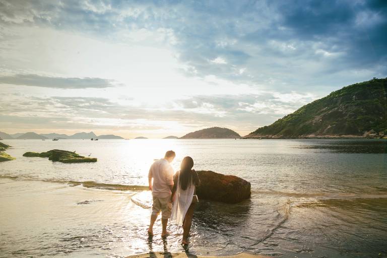 ensaio gestante nascer do sol praia