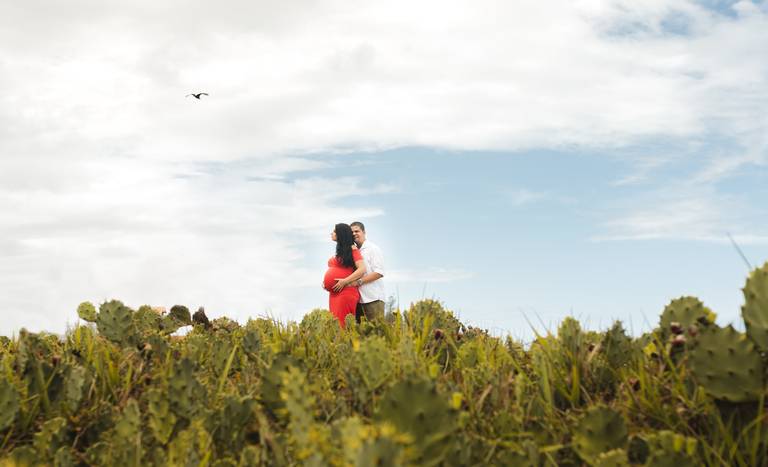 ensaio gestante externo no verde