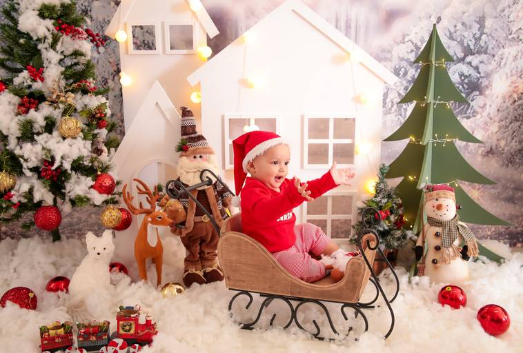 Sessão de Natal com trenó 
