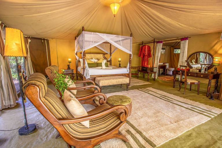 Tenda luxuosa Mara Ngenche, Masai Mara, Quenia. 
