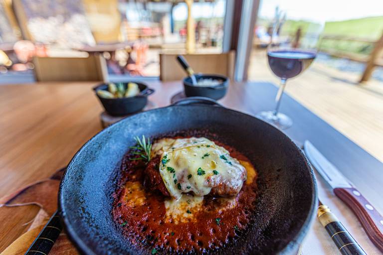 Almoço no parador em Cambara do sul. Parmegiana. 