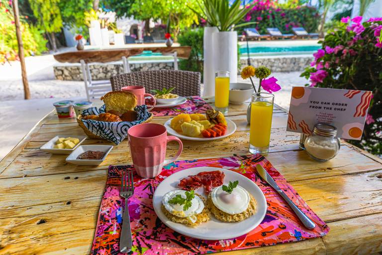 Café da manha em Zanzibar. Tanzânia. 