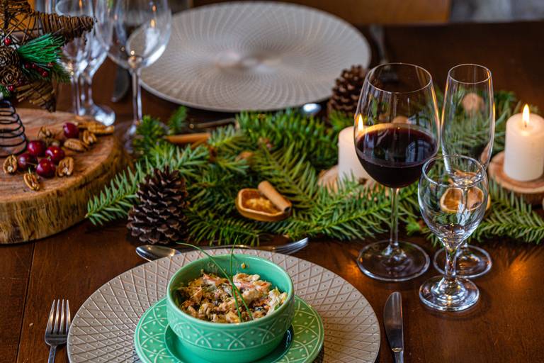 Detalhes da ceia de  natal Grande Hotel Canela.