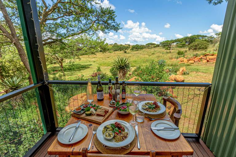 almoco no Three Tree Hills