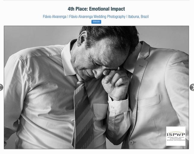 Foto premiada pela associação Internacional de fotógrafos de casamento - ISPWP