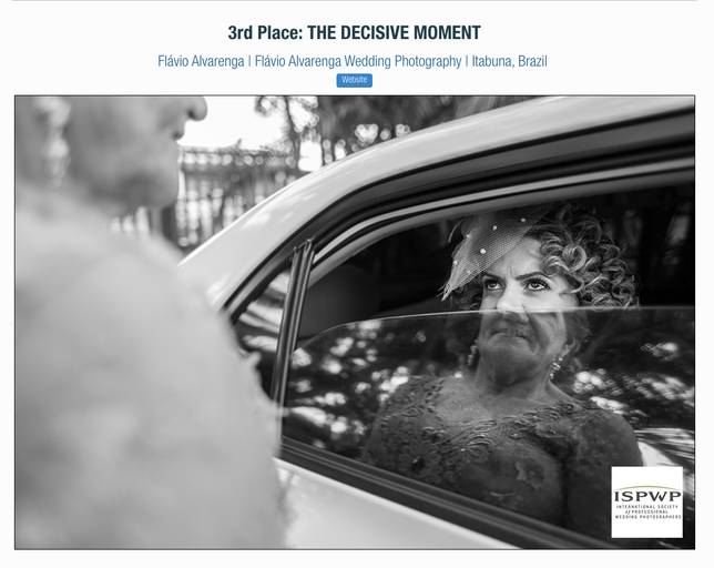 Foto premiada pela associação Internacional de fotógrafos de casamento - ISPWP